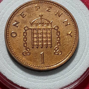 Koin British Koleksi Kuno 1 penny kecil Ratu Elizabeth Tahun 1993
