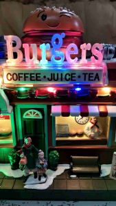 BURGER KIOSK CHRISTMAS VILLAGE DISPLAY