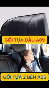 Gối tựa kê đầu cao cấp ô tô A05 và A09 giảm đau mỏi vai cổ khi ngủ kèm giá đỡ điện thoại móc treo đồ sau ghế