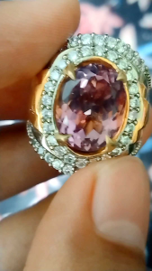 kecubung ungu cincin natural amethyst ring dim 13x10