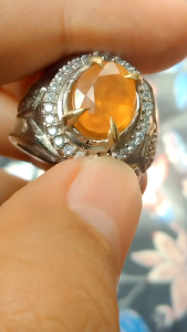 batu yellow safir Yakut cincin natural yellow sapphire corundum africa dim 11x8.5