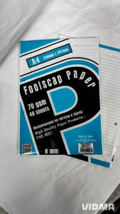 A4 Foolscap Paper 70gsm 48 sheets 8mm ruled sbs0013