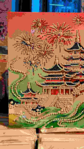 New DIY Pearl Art Decorative Painting 30*40cm Wall Art with Pearl Embellishments and Colorful Design