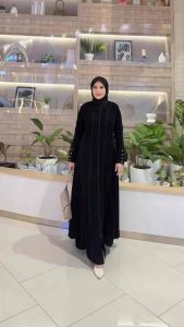 Gamis abaya remaja elegan abaya turqy jetblack premium megastore