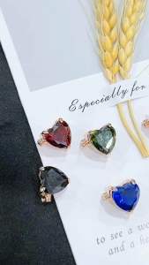 THE BROOCH FACTORY 1pc Kerongsang Batu Zircon 12mm bentuk LOVE Premium Brooch Hijab Heart Shape Pin Tudung Muslimah CZ3459