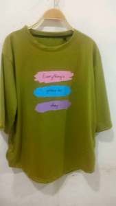 Kaos Oversize Wanita & Kaos Wanita Lengan 3/4 LD 120 PJ 70