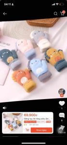 Bikini kids. Pk53. Găng tay lót lông siêu ấm cho bé 0-4 tuổi mùa đông chất liệu bông mềm và ấm hoạ tiết khủng long cực xinh