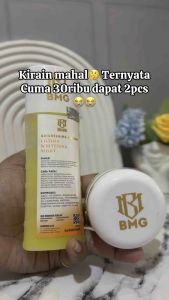 PAKET BMG CEPET PUTIH ( LOTION KUNING 2 DAN BODY CREAM 2 ) ORIGINAL BPOM