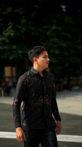 Kamal Kemeja Batik Pria Lengan Panjang Baju Batik Cowok Formal Casual Slim fit Laskala Azmil Batik Terbaru