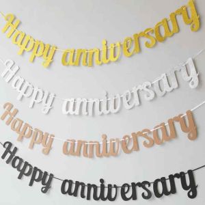 🇹🇭พร้อมส่งจากร้านไทย 💖 ป้ายครบรอบ Happy Anniversary ธงวันครบรอบ