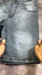 Celana Jeans Pendek Pria Polos Melar Ukuran Jumbo