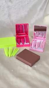 แปรงแต่งหน้าพร้อมตลับ แปรงขนนุ่มขนาดพกพาสะดวก มีกระจกในตลับ