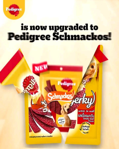 Pedigree Schmackos Meat Jerky Dog Treats (70g) With Omega 6 & Low Fat Dog Snacks