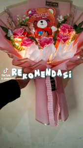 Buket valentine coklat bear / buket silverqueen beruang