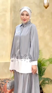 (9) MDLY ANESA SETROK Baju Setelan Rok Wanita Muslima Aneisha Set by MDLY. Nazra Sha