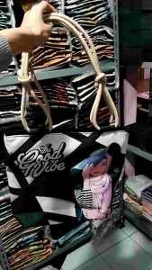 Terlengkap tas totebag tali kepang/sumbu wanita hijab resleting kekinian/souvenir/oleh-oleh/hampers
