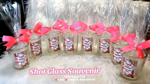 Shot Glass Souvenir 12pcs. w/ Customized Sticker (free layout)