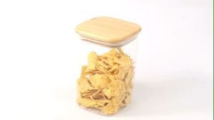 One Two Cups Toples Kaca Tutup Kayu Kedap Udara Aesthetic Estetik Penyimpanan Makanan Kue Kopi Bumbu Dapur