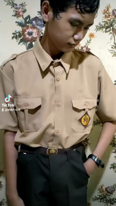 Baju Pramuka Bahan Rapilo Tangan Pendek SD SMP SMA Laki Laki Perempuan Baju Katun Musim Panas - Lazada