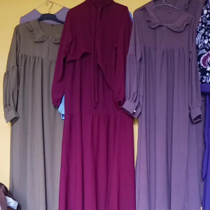 AYUNI MAXY Dress iner+outer crincle airflow jumbo kekinian lebaran terbaru 2023