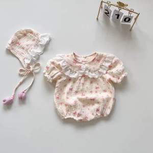 (3-12kg) Body Cổ Sen Nơ Hồng NHÍM XÙ KIDS Cho Bé Gái Sơ Sinh Đầy Tháng Thôi Nôi Sinh Nhật B092