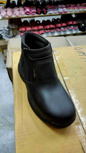 HAMMER KING Safety Boots Kasut Bersi Kulit Kasut Kerja Safety Shoes Toe Cap Steel Mid Plate Mid Cut Dual Zipper Kasut Kilang