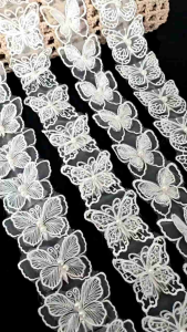 (2) renda bordir kupu per-meter (100cm) 2layer