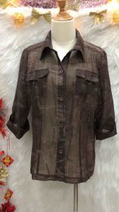 Áo Sơ Mi Voan Tơ Xuyên Thấu 2 hand Nhật hiệu l.a.p.h.r.o.a.i.g- Size L(#A114)