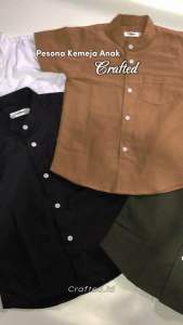 Promo ramadhan Kemeja koko anak laki laki tangan pendek kerah sanghai outfit anak model kekinian bahan adem nyaman di pakai