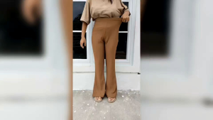 Celana Cutbray Fit & Flare Higwaist Pinggang Full Karet Bahan Knit Hornet Premium