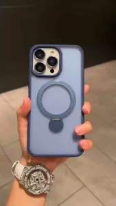 Case Magsafe Premium Stand 360 iPhone 15, 14, 13, 12, 11 Plus Pro Max Hard Case Magnetic Bonus Ring Lensa Kamera