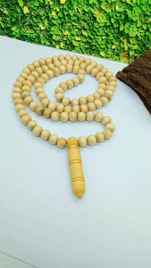 Kalung tasbih kayu kemuning gading 8mm R165