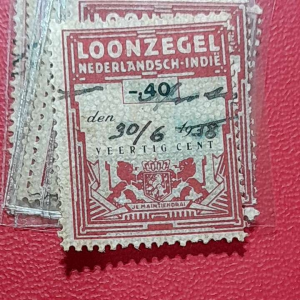Materai Ned Indie Koleksi Kuno Jadul 40 Cent Loonzegel BEKAS