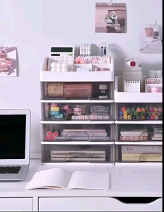 NPK Shop ลิ้นชักตั้งโต๊ะ อเนกประสงค์ ชั้นวางเครื่องสำอาง ชั้นวางเครื่องเขียน ชั้นวางของใช้จิปาถะ ชั้นวางตั้งโต๊ะทำงาน ขนาด 1/2/3/4 ชั้น รหัส NA00B