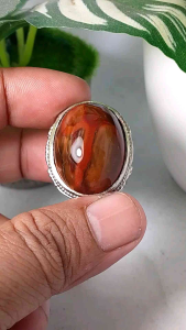cincin batu Garut motif kembang natural realpic
