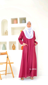 gamis basic madina syari list saku depan