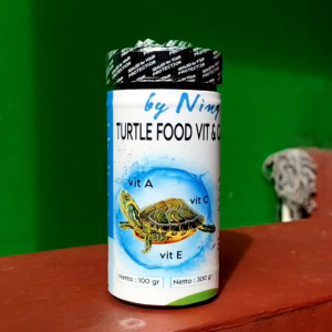 Pakan Kura Kura by Ning - Turtle Food VIT & CALSIUM 100 gr - Pertumbuhan Cepat & Tempurung Kuat