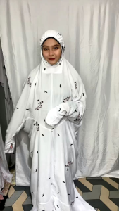 MALIKA-Mukena Terusan Dewasa Katun Rayon Premium Bordir Lilya