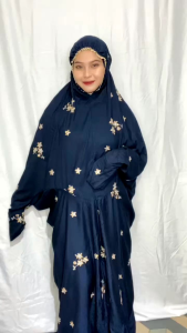 MALIKA - Mukena Terusan Dewasa Katun Rayon Premium Bordir Sakura