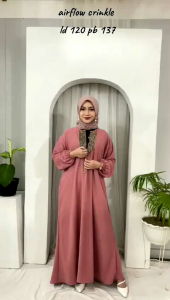 PROMO GAMIS KEKINIAN Ameena Dress Jumbo Crinkle Airflow
