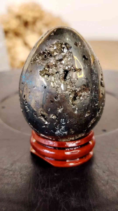 Natural Collection Peru Gold Pyrite Crystal Egg Ornament GPE08 - Natural Collection - Decorative Accessories & Statues - Lighting & Décor - Home Décor