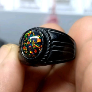 Cincin kalimaya black opal jarong mewah
