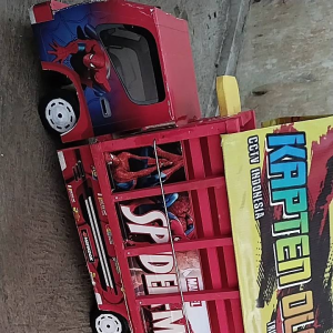 Truk oleng kayu besar p 55 cm miniatur asli kayu pintu belakang bisa dibuka
