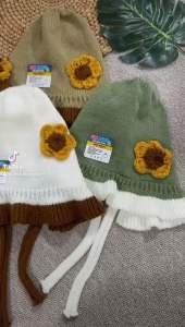 Topi Anak Ruffle Motif Bunga / Kupluk Anak Bonet / Kupluk Bayi Ruffle Motif Bunga