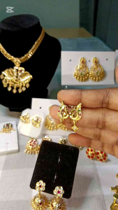 AYLA KUMAARI (Code:MV3-5/10) Micro Gold Plated Enamel Stud Earrings with Screw Lock. Indian Earrings.