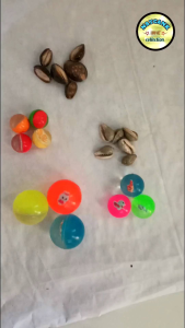 Mainan Bola Bekel + kuwuk/biji kerang– motif Warna Random Harga satuan