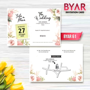 Blangko Undangan Kertas Undangan Pernikahan BYAR 62 Harga Termurah Gratis File Setting