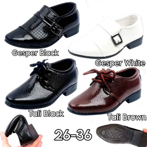 SEPATU PESTA ANAK LAKI-LAKI: PANTOFEL KULIT SINTETIS CROCO LANCIP