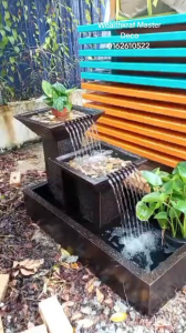 S10 Brown 4x2 Feng Shui Keladi Water Pond Fountain Garden Water Feature Balinese Sandstone 风水流水喷泉瀑布池 Fish Waterfall Home