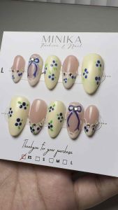 Minika - 10pcs Kuku Palsu Premium Free Toolkit - Press on Nails Wedding Tahan Lama